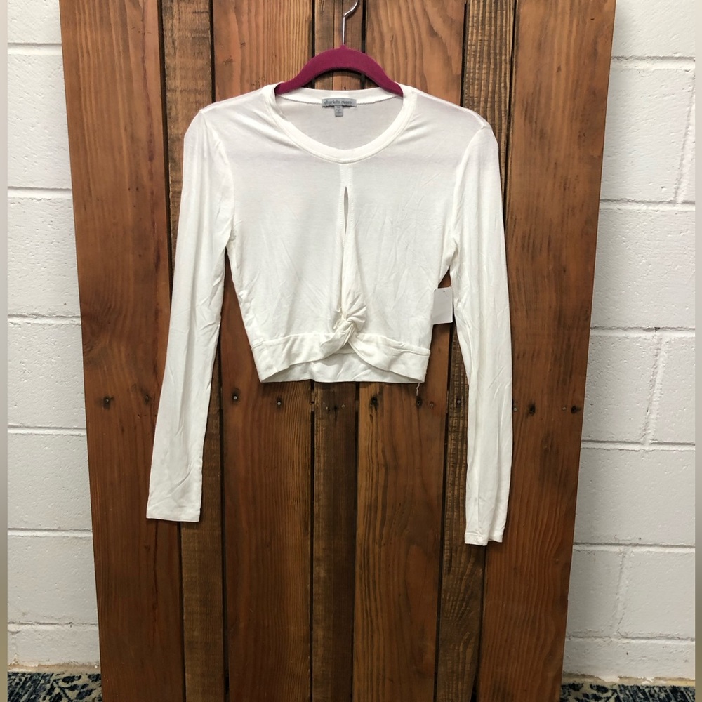NWT Charlotte Russe size medium white crop top - Picture 1 of 8